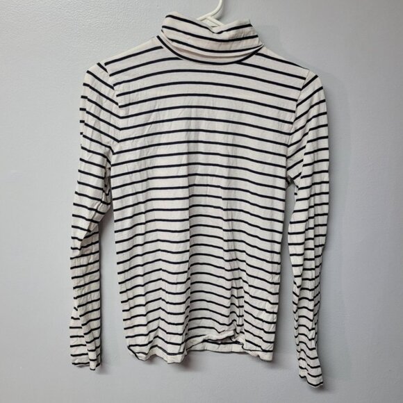 J Crew Turtle Neck Shirt Long Sleeve Striped Womens Small - Picture 7 of 7